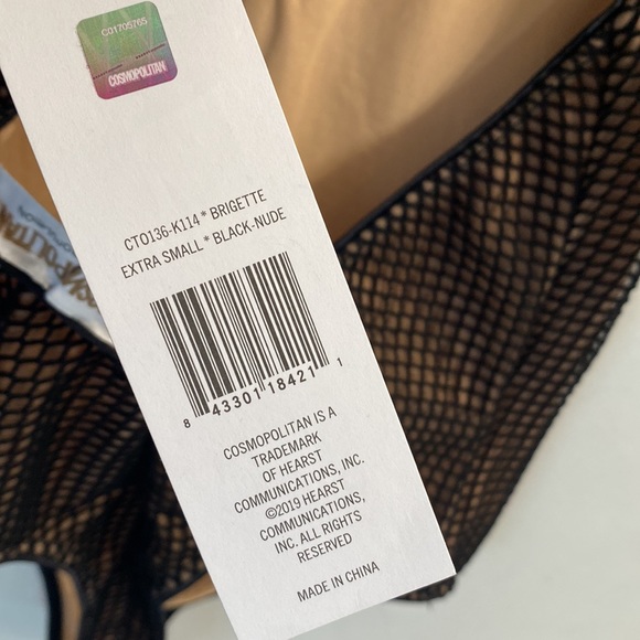 COSMOPOLITAN x Dress the Population Brigette Plunging Halter Bodysuit, Sz S, NWT - Picture 9 of 11